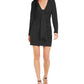 Vestido tubinho com drapeado frontal feminino INC International Concepts, preto, tamanho grande