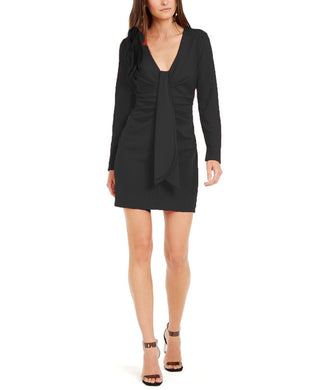 Vestido tubinho com drapeado frontal feminino INC International Concepts, preto, tamanho grande