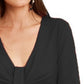 Vestido tubinho com drapeado frontal feminino INC International Concepts, preto, tamanho grande