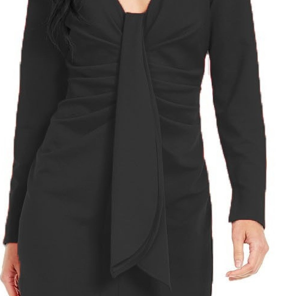 Vestido tubinho com drapeado frontal feminino INC International Concepts, preto, tamanho grande
