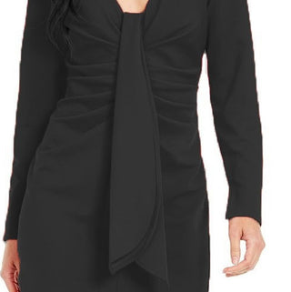 Vestido tubinho com drapeado frontal feminino INC International Concepts, preto, tamanho grande