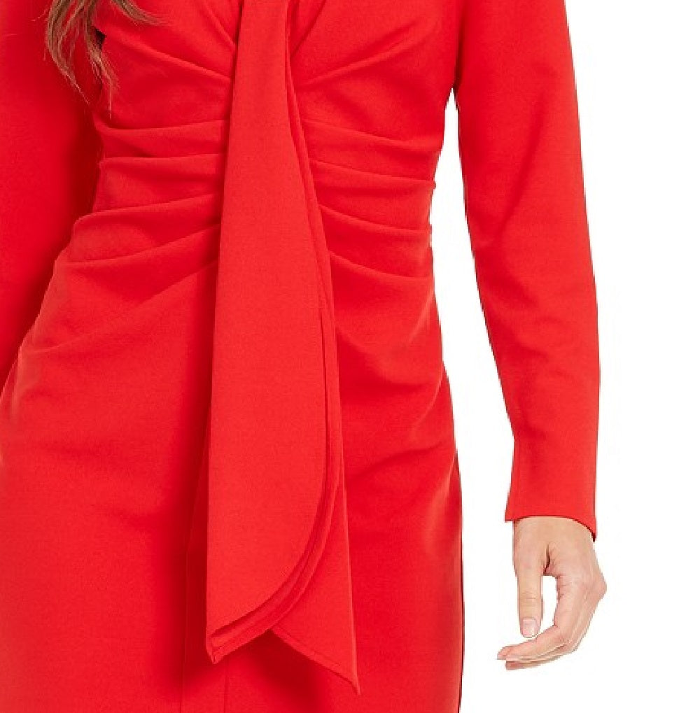 Vestido tubinho feminino INC International Concepts com drapeado frontal, vermelho, tamanho pequeno