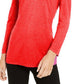 INC International Concepts Top Feminino com Decote em V e Brilho Enfeitado Vermelho Escuro Tamanho Médio