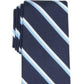 Gravata listrada clássica masculina Club Room, azul escuro, tamanho regular