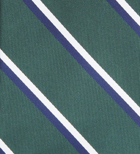 Gravata listrada clássica masculina Club Room, verde, tamanho regular