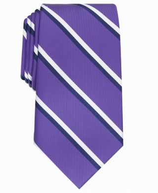 Gravata listrada clássica masculina Club Room, roxa, tamanho regular