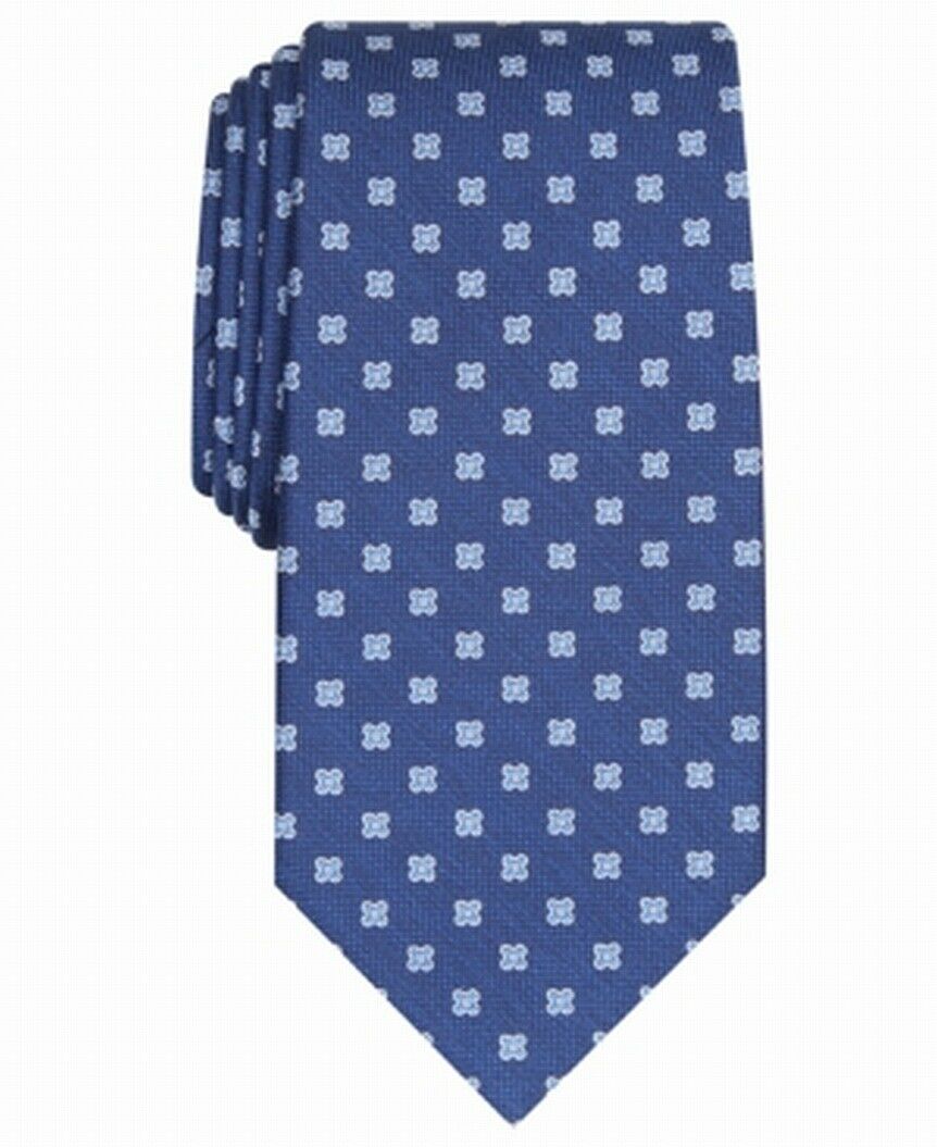 Gravata clássica floral elegante masculina Club Room, azul marinho, tamanho regular