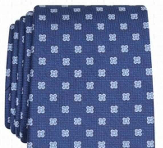 Gravata clássica floral elegante masculina Club Room, azul marinho, tamanho regular