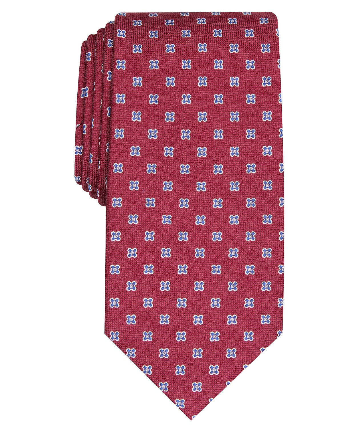 Gravata clássica floral elegante masculina Club Room vermelha tamanho regular