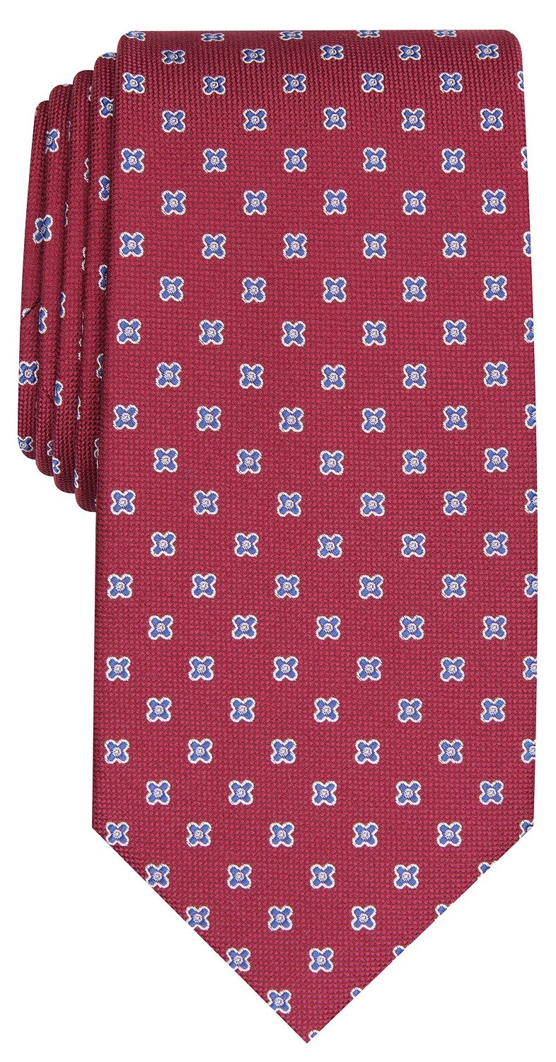 Gravata clássica floral elegante masculina Club Room vermelha tamanho regular