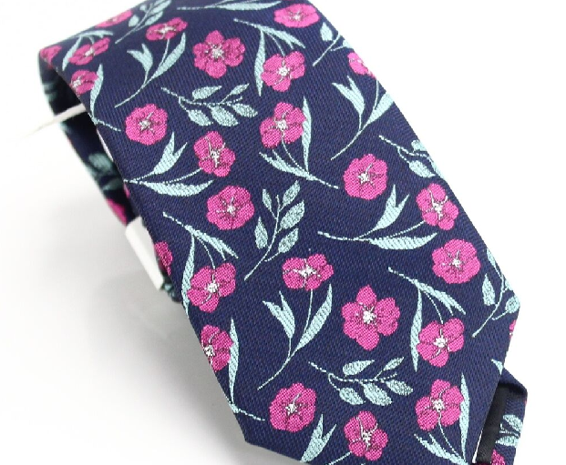 Gravata Floral Skinny Horizon Masculina Bar III Azul Tamanho Único