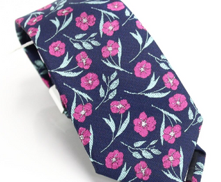 Gravata Floral Skinny Horizon Masculina Bar III Azul Tamanho Único