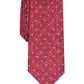 Gravata masculina Bar III Iris Skinny Floral Dot vermelha tamanho regular