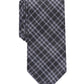 Gravata xadrez skinny Cooper masculina Bar III preta - tamanho regular