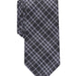 Gravata xadrez skinny Cooper masculina Bar III, tamanho azul marinho, regular