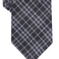 Gravata xadrez skinny Cooper masculina Bar III, tamanho azul marinho, regular