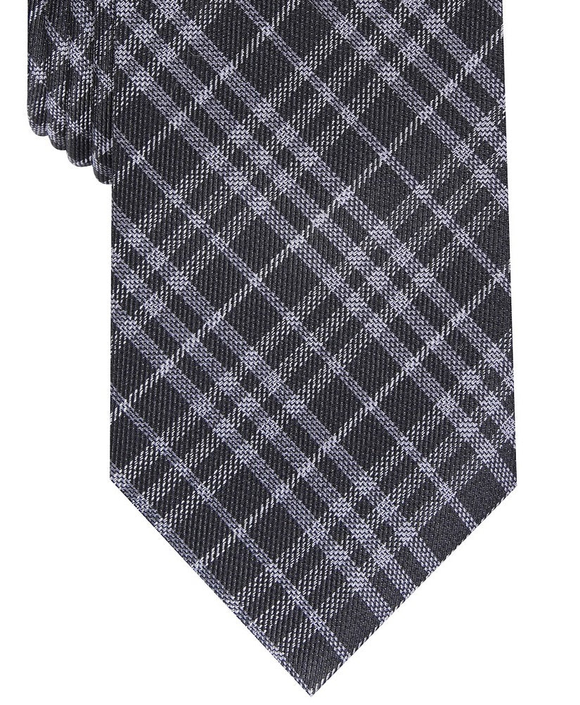 Gravata xadrez skinny Cooper masculina Bar III, tamanho azul marinho, regular