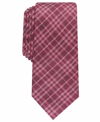 Gravata xadrez skinny Cooper masculina Bar III vermelha tamanho regular