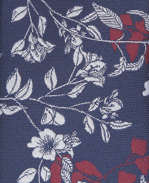 Gravata Skinny Floral Poplar Masculina Bar III Vermelha Tamanho Regular