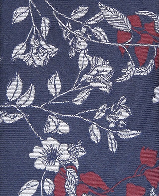 Gravata Skinny Floral Poplar Masculina Bar III Vermelha Tamanho Regular