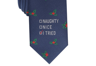 Gravata fina masculina Bar III I Tried Holiday, tamanho azul marinho, regular