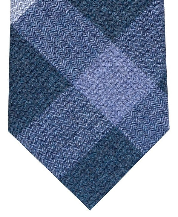 Gravata xadrez skinny masculina Bar III Shilling azul tamanho regular