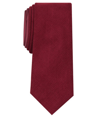 Bar III Men's Harbor Skinny Textured Mini-Grid Tie Red Size Regular