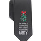 Gravata fina masculina Bar III para festa de fim de ano, preta, tamanho regular