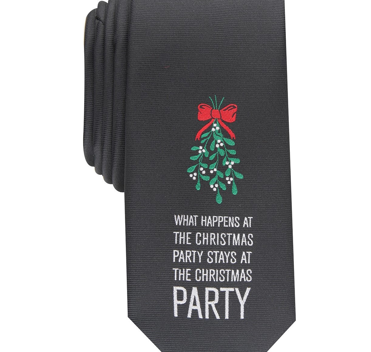 Gravata fina masculina Bar III para festa de fim de ano, preta, tamanho regular