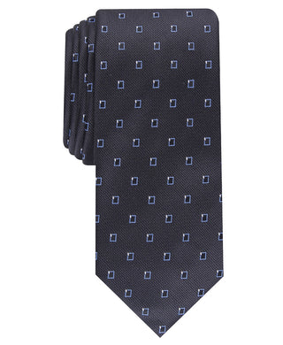 Gravata Alfani Masculina Slim Neat Preta Tamanho Regular