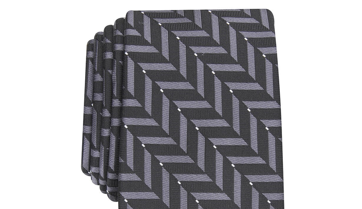 Gravata geométrica slim masculina Alfani, tamanho azul marinho, regular