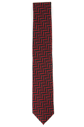 Gravata Alfani Masculina Slim Geométrica Vermelha Tamanho Regular