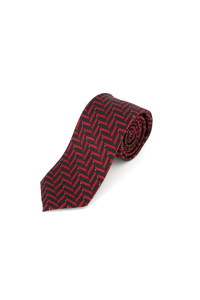 Gravata Alfani Masculina Slim Geométrica Vermelha Tamanho Regular