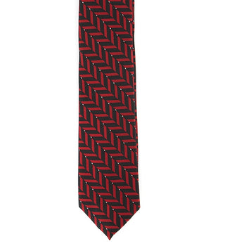 Gravata Alfani Masculina Slim Geométrica Vermelha Tamanho Regular