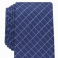 Gravata Alfani Slim Grid Masculina Azul Marinho Tamanho Regular