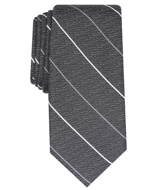 Gravata Alfani Masculina Slim Stripe Preta Tamanho Regular