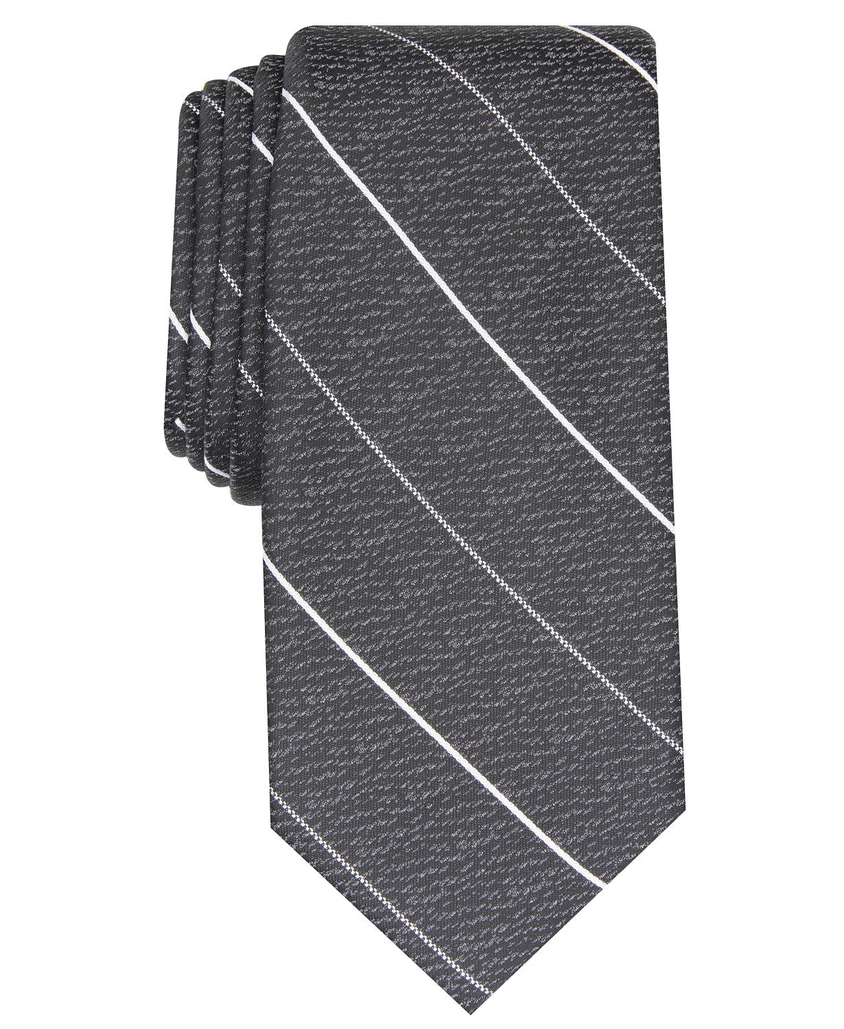 Gravata Alfani Masculina Slim Stripe Preta Tamanho Regular