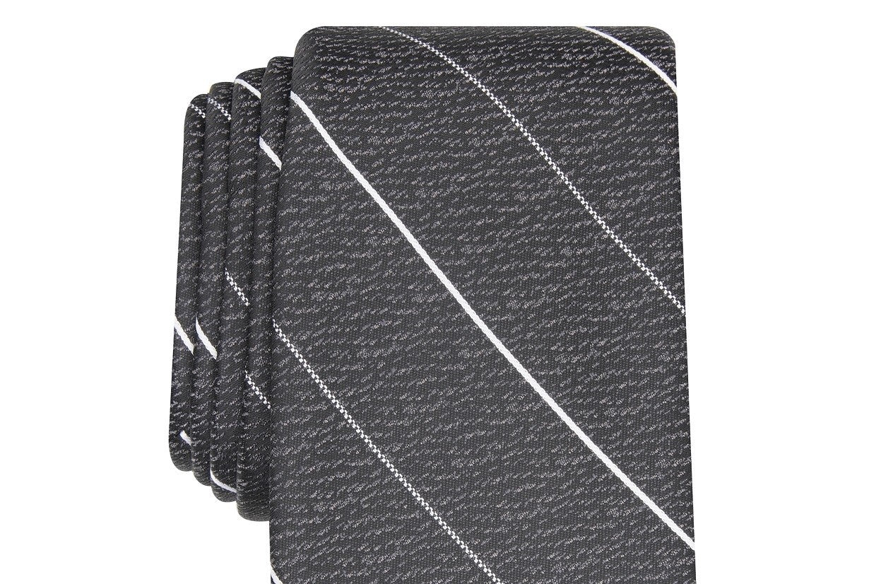 Gravata Alfani Masculina Slim Stripe Preta Tamanho Regular