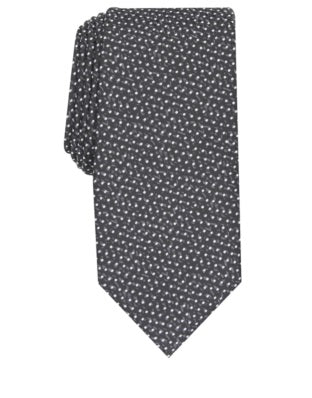 Gravata Alfani Masculina Slim Abstract Dot Preta Tamanho Regular