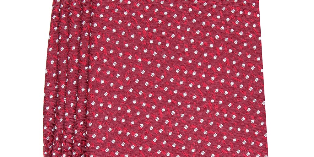 Gravata Alfani Masculina Slim Abstract Dot Borgonha Tamanho Regular