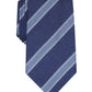 Gravata de seda listrada clássica masculina Tasso Elba, tamanho azul marinho, regular