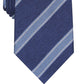 Gravata de seda listrada clássica masculina Tasso Elba, tamanho azul marinho, regular