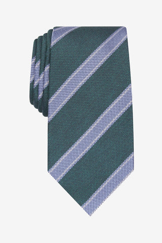 Gravata de seda listrada clássica masculina Tasso Elba, verde, tamanho regular