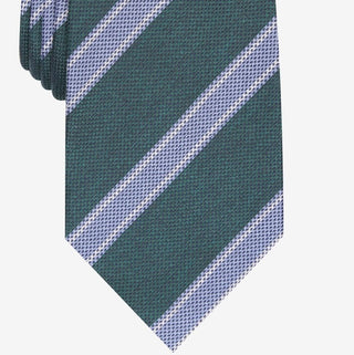 Gravata de seda listrada clássica masculina Tasso Elba, verde, tamanho regular