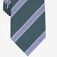 Gravata de seda listrada clássica masculina Tasso Elba, verde, tamanho regular
