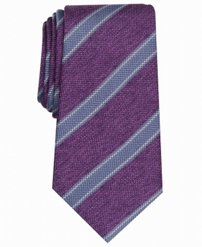Gravata de seda listrada masculina Tasso Elba, roxa, tamanho único