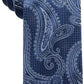 Gravata masculina clássica de seda paisley Tasso Elba, tamanho azul-marinho, regular