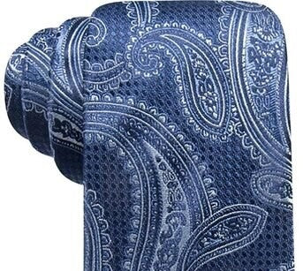 Gravata masculina clássica de seda paisley Tasso Elba, tamanho azul-marinho, regular