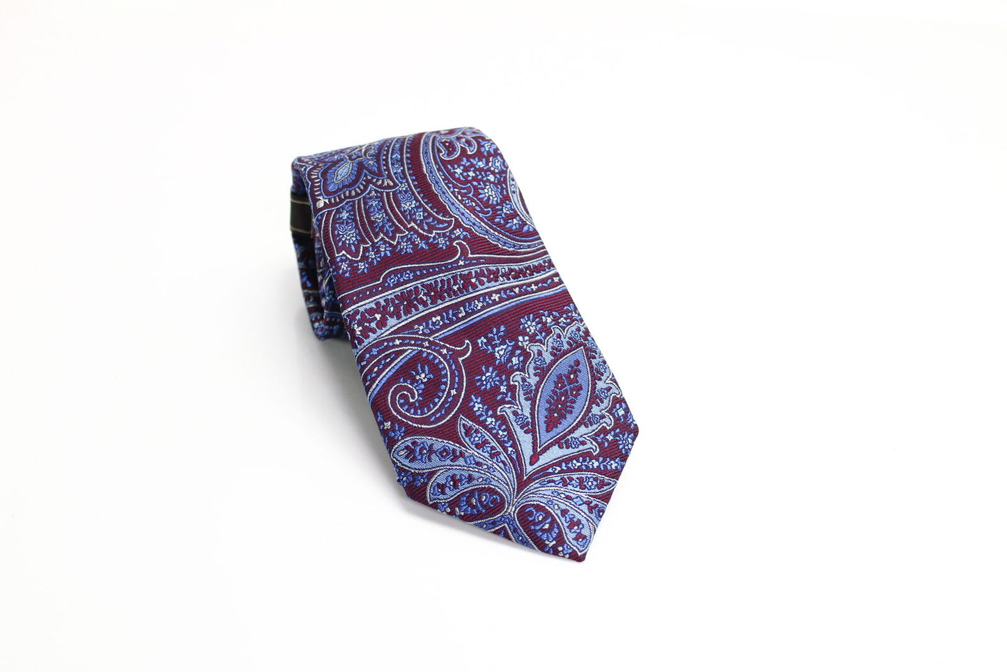 Gravata de seda estampada clássica masculina Tasso Elba, vermelha, tamanho regular