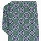 Gravata de seda medalhão clássica masculina Tasso Elba, verde, tamanho regular